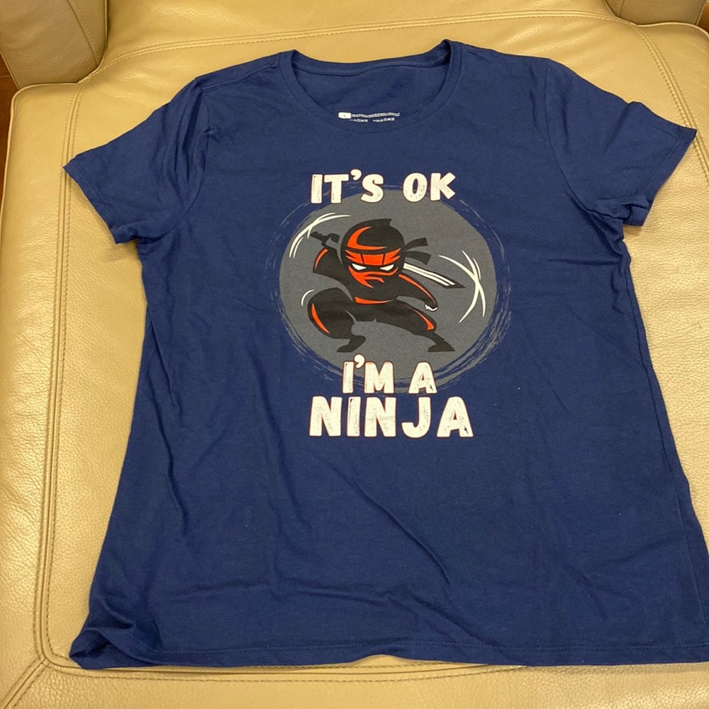 Ninja T-Shirt Navy  100% Cotton- L